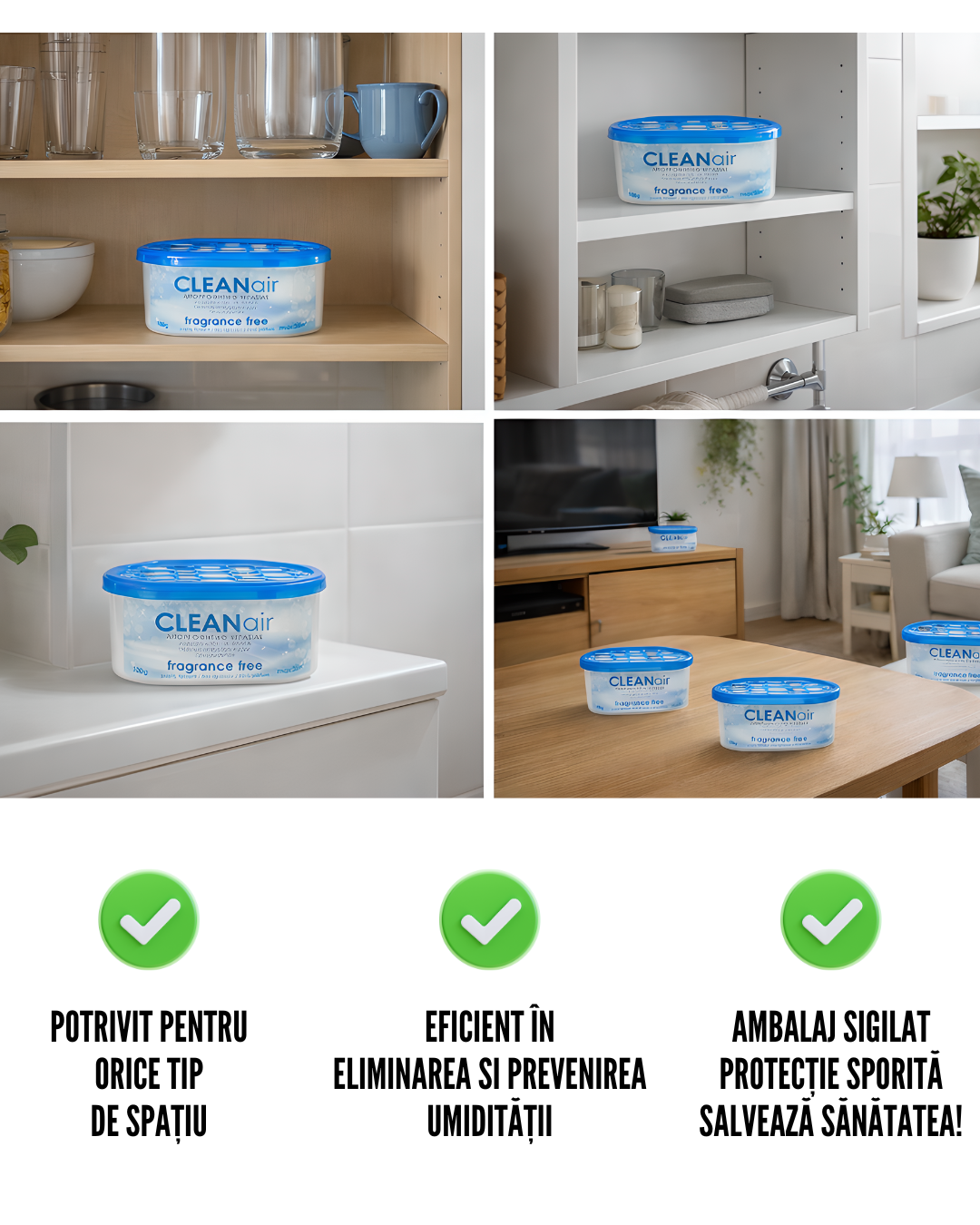 CleanAIR Box - Elimină Umiditatea în recipient sigilat!